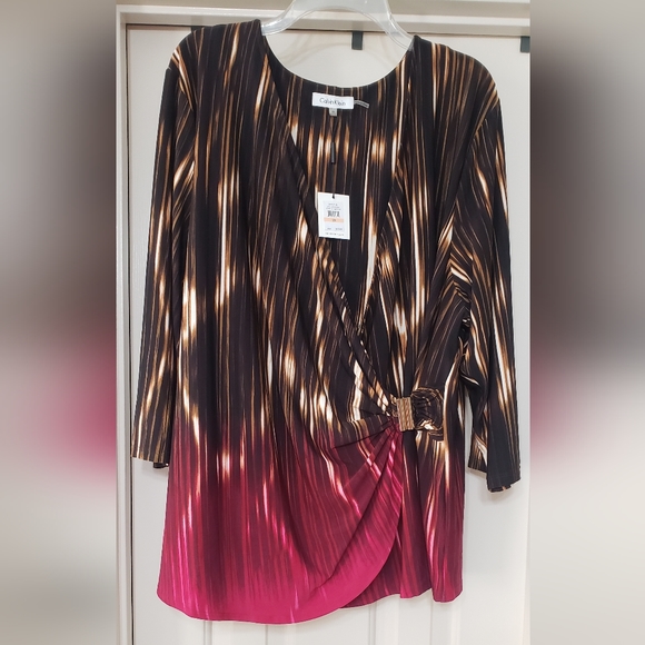 NWT Calvin Klein wrap blouse - Sz 2X - Picture 2 of 5